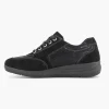 Dames Medicus Zwarte Leren Comfort Sneaker