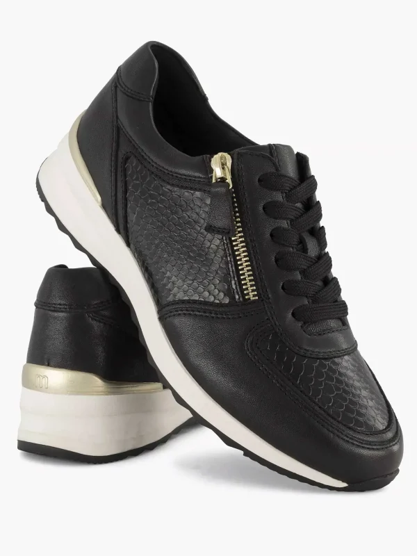 Dames Medicus Zwarte Leren Comfort Sneaker