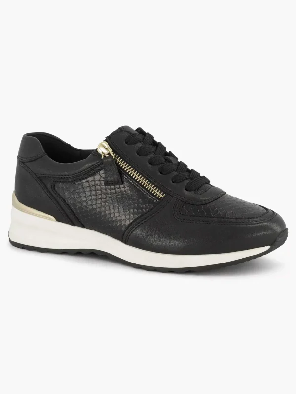 Dames Medicus Zwarte Leren Comfort Sneaker