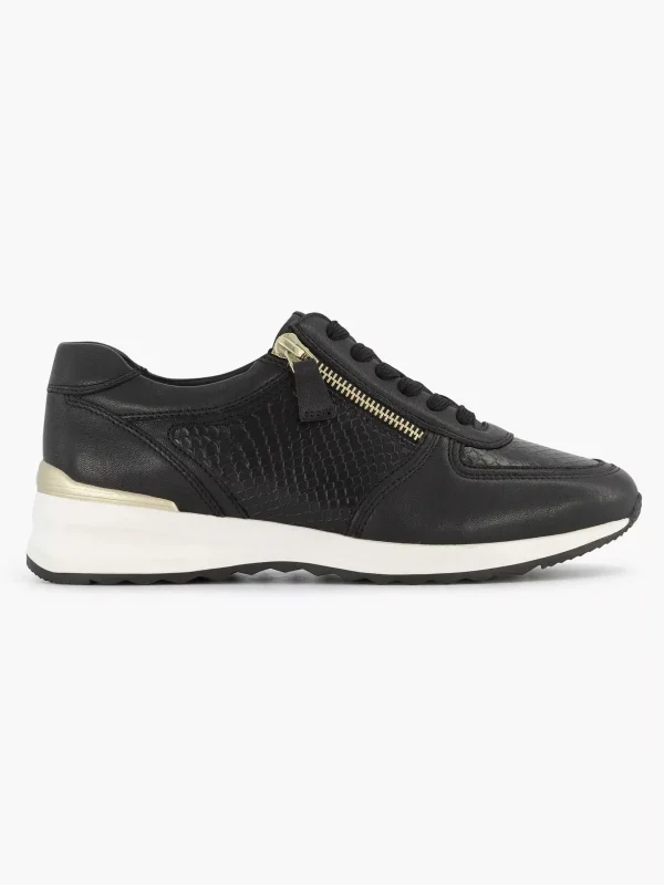 Dames Medicus Zwarte Leren Comfort Sneaker