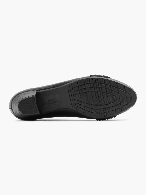 Dames Easy Street Zwarte Leren Pump