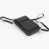 Dames 5th Avenue Zwarte Leren Telefoontas
