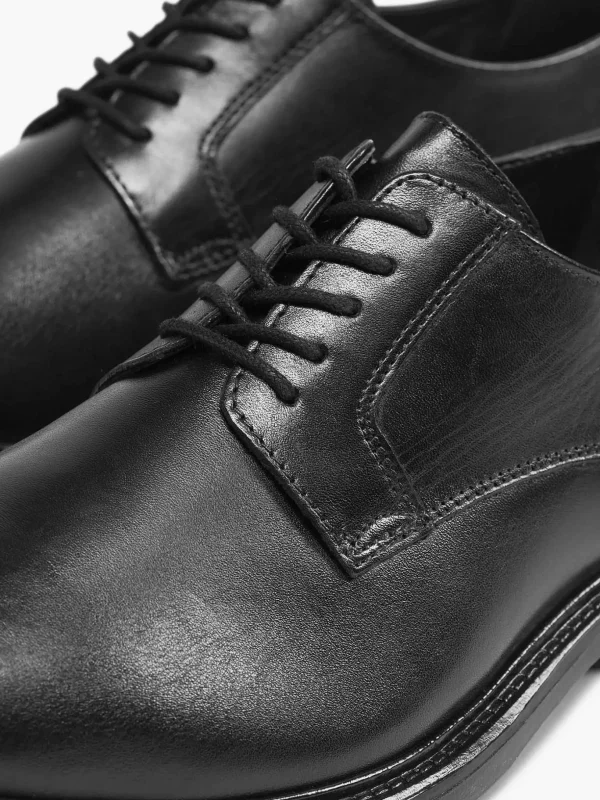 Heren AM SHOE Zwarte Leren Veterschoen