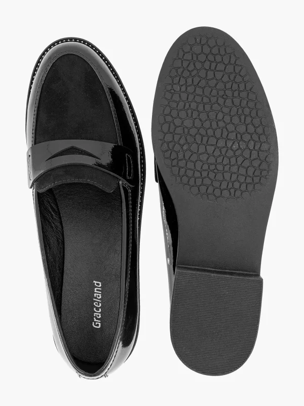 Dames Graceland Zwarte Loafer Lak
