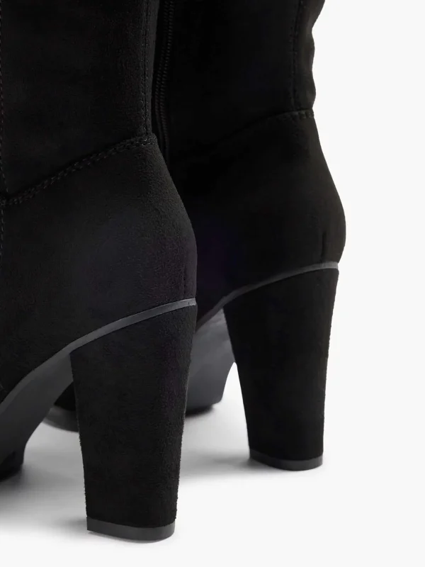 Dames Graceland Zwarte Overknee Laars Hak