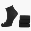 Dames Puma Zwarte Quarter Plain 3 Pak 35-38