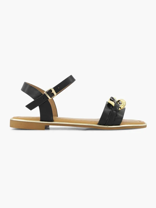 Dames Graceland Zwarte Sandaal Sierketting