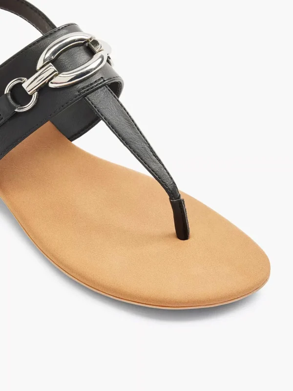 Dames Graceland Zwarte Sandaal Sierketting