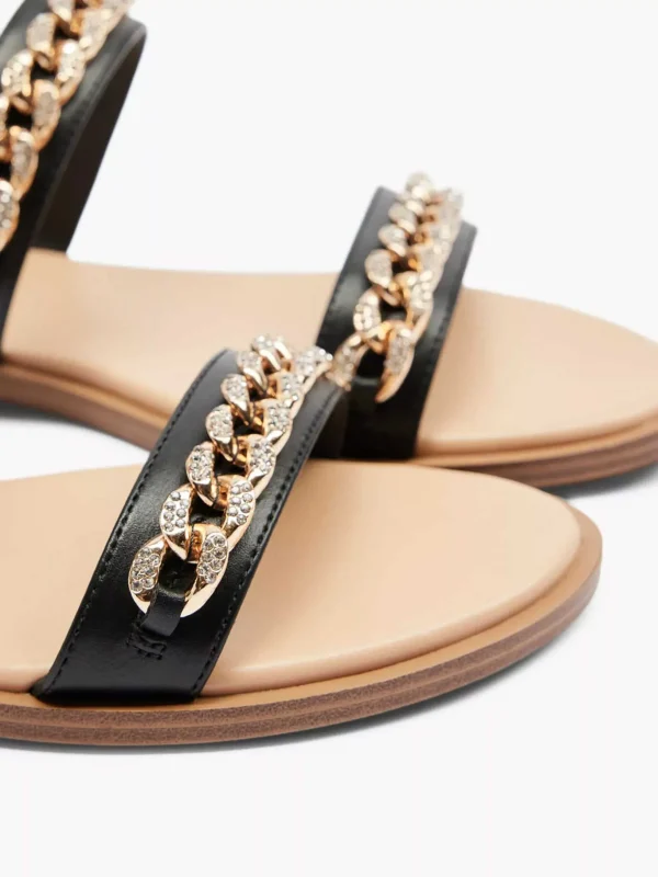 Dames Graceland Zwarte Sandaal Sierketting