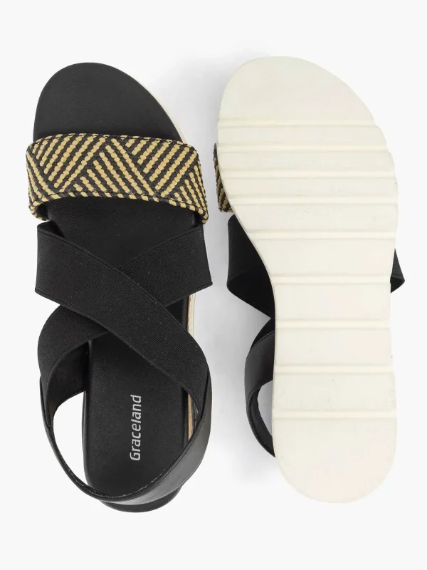 Dames Graceland Zwarte Sandalette