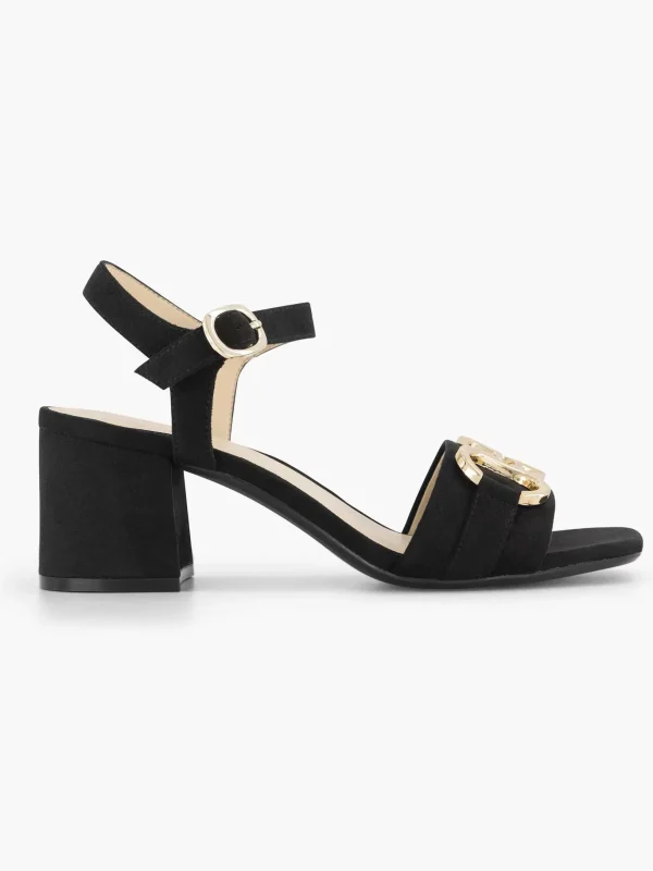 Dames Graceland Zwarte Sandalette Sierketting