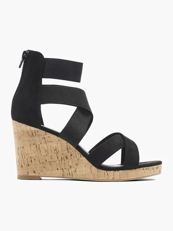 Dames Graceland Zwarte Sandalette Sleehak