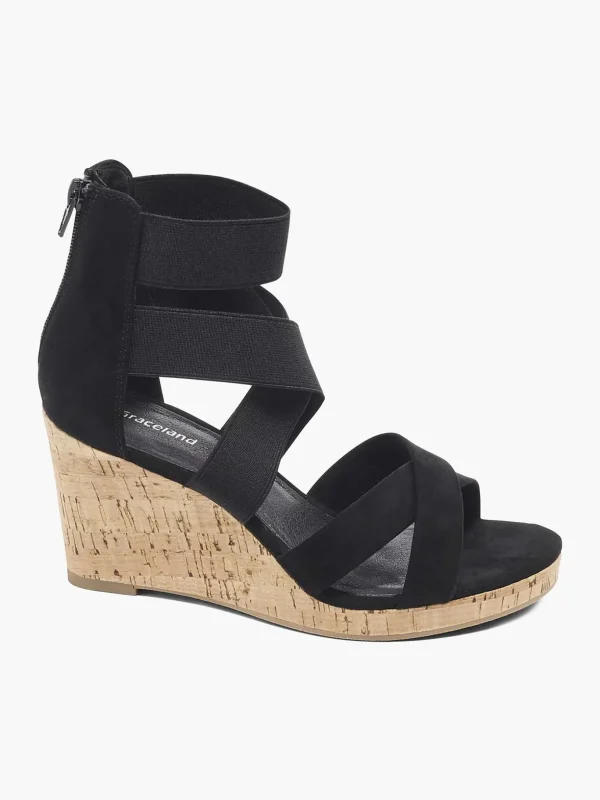 Dames Graceland Zwarte Sandalette Sleehak