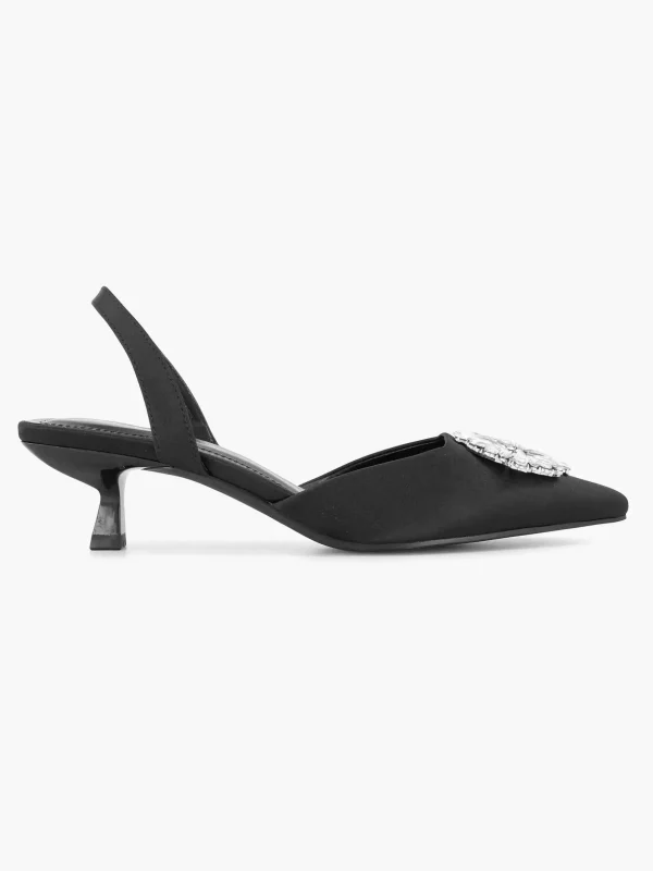 Dames Graceland Zwarte Slingback Steentjes