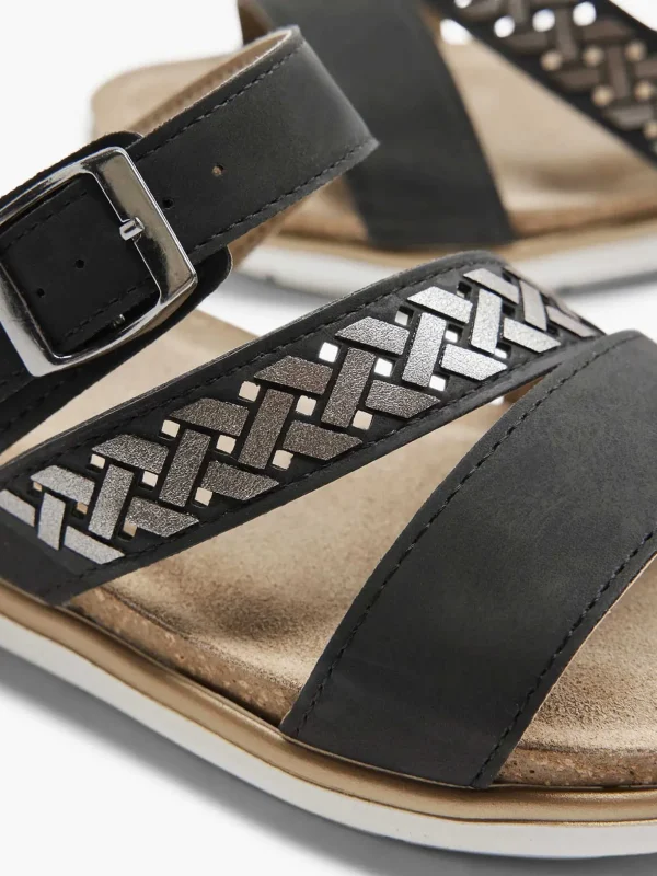 Dames Easy Street Zwarte Slipper Gespsluiting