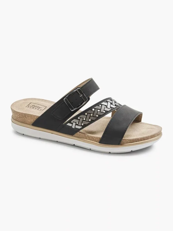 Dames Easy Street Zwarte Slipper Gespsluiting