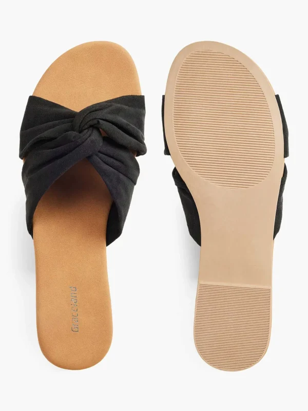 Dames Graceland Zwarte Slipper Knoop