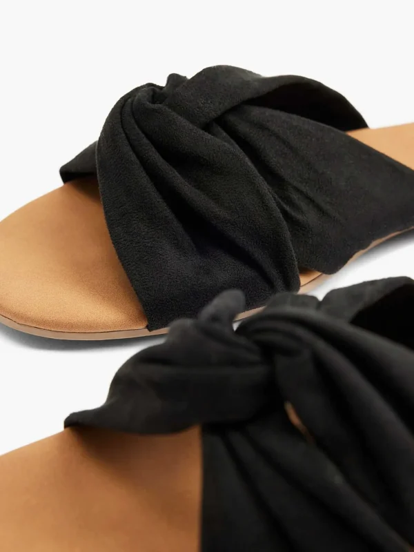 Dames Graceland Zwarte Slipper Knoop