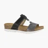 Dames Easy Street Zwarte Slipper Leren Voetbed