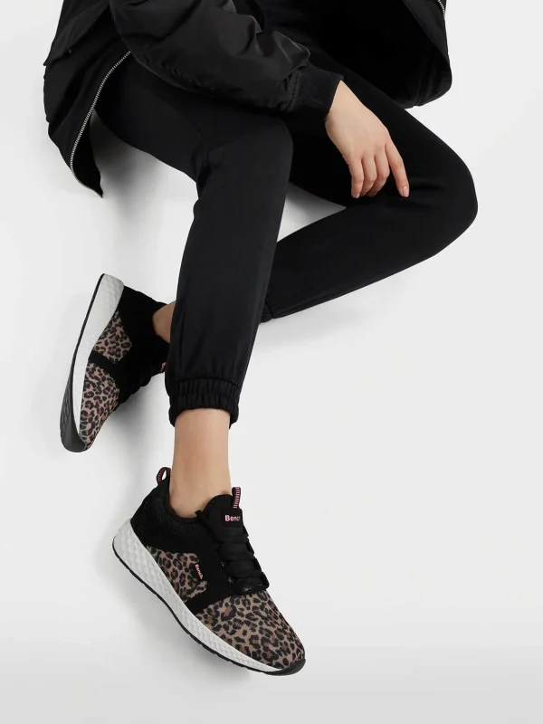 Dames Bench Zwarte Sneaker Panterprint