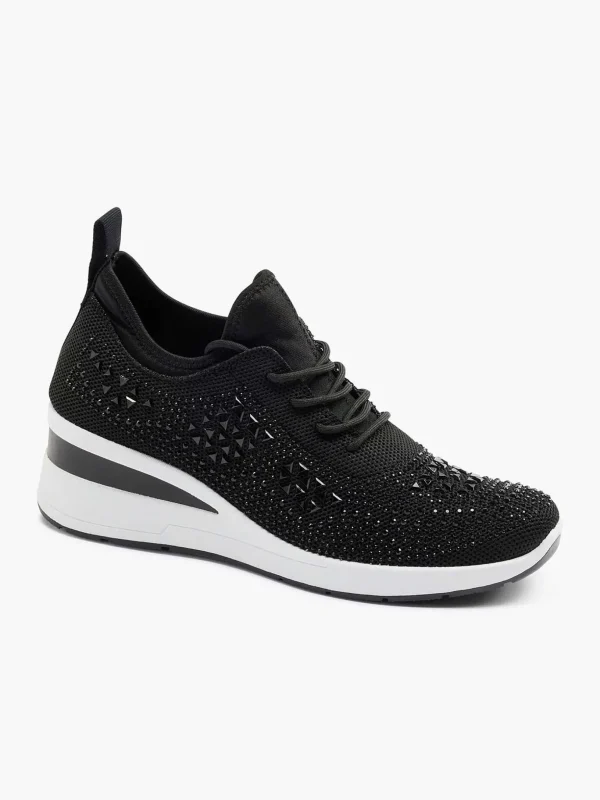 Dames Graceland Zwarte Sneaker Steentjes