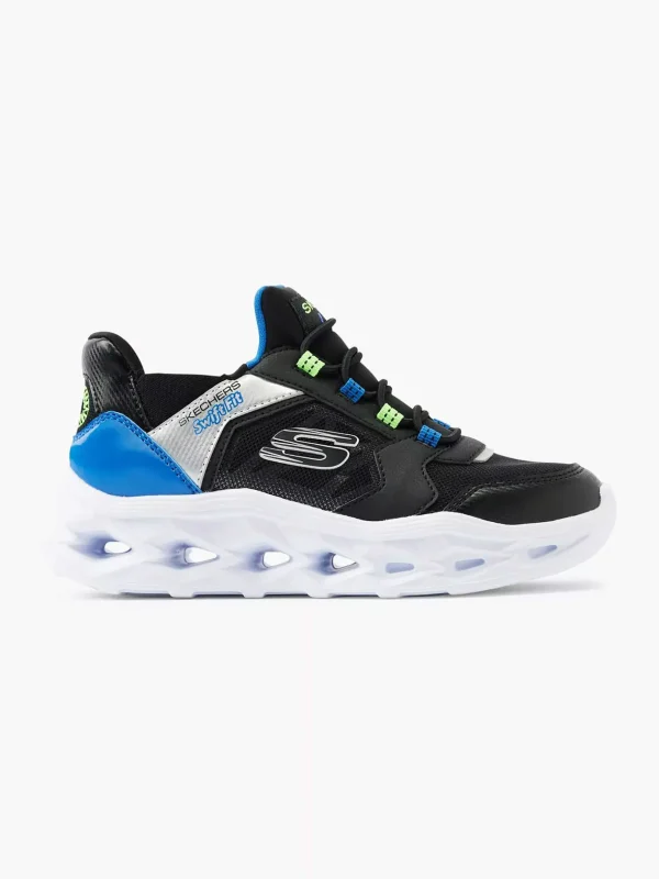 Kinderen Skechers Zwarte Sneaker Swift Fit - Hands Free Lichtjes