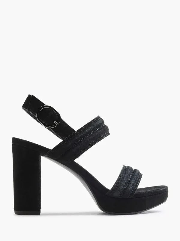 Dames 5th Avenue Zwarte Suede Sandalette