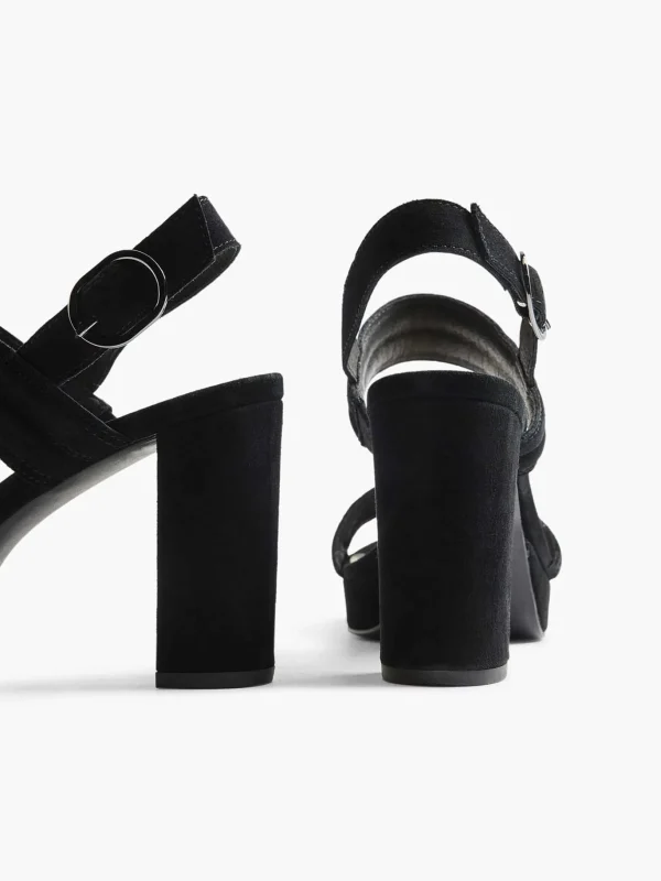 Dames 5th Avenue Zwarte Suede Sandalette