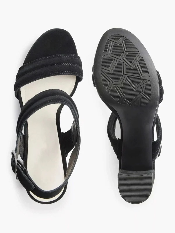 Dames 5th Avenue Zwarte Suede Sandalette