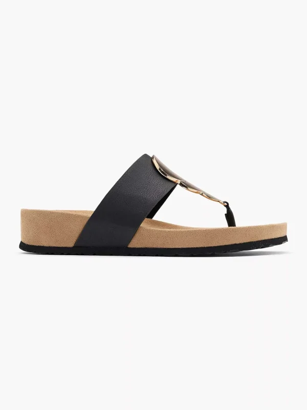 Dames Graceland Zwarte Teenslipper