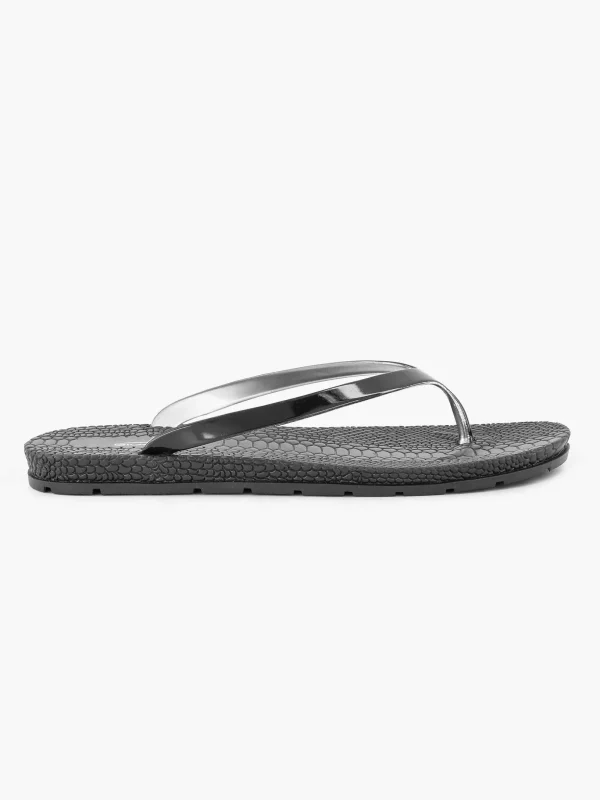 Dames Blue Fin Zwarte Teenslipper