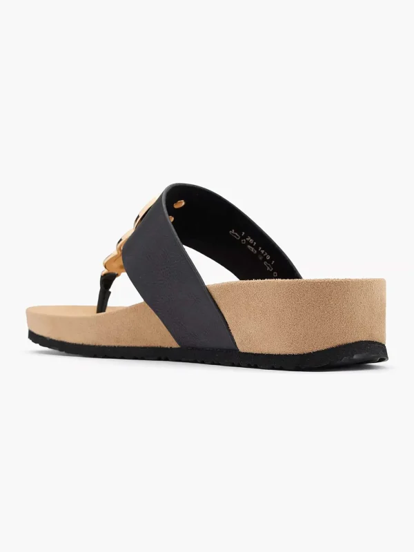 Dames Graceland Zwarte Teenslipper