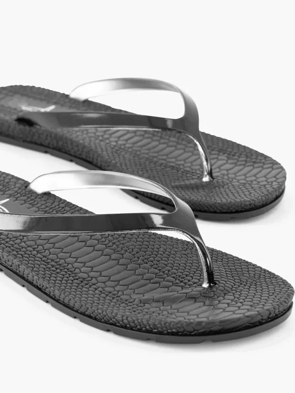 Dames Blue Fin Zwarte Teenslipper