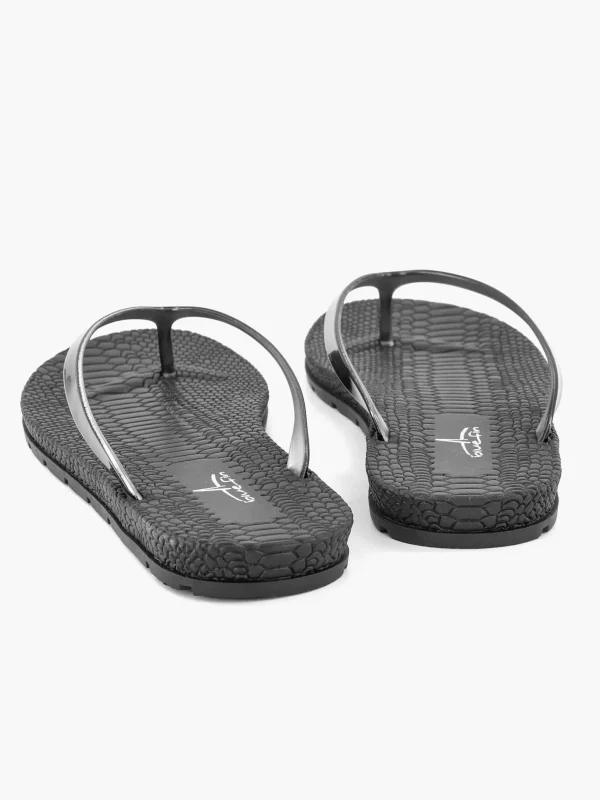 Dames Blue Fin Zwarte Teenslipper