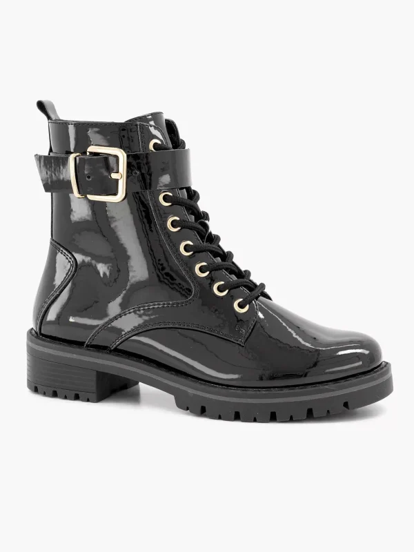 Dames Graceland Zwarte Veterboot Lak