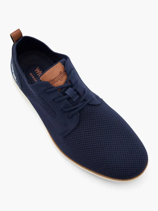 Heren Wrangler Zwarte Veterschoen