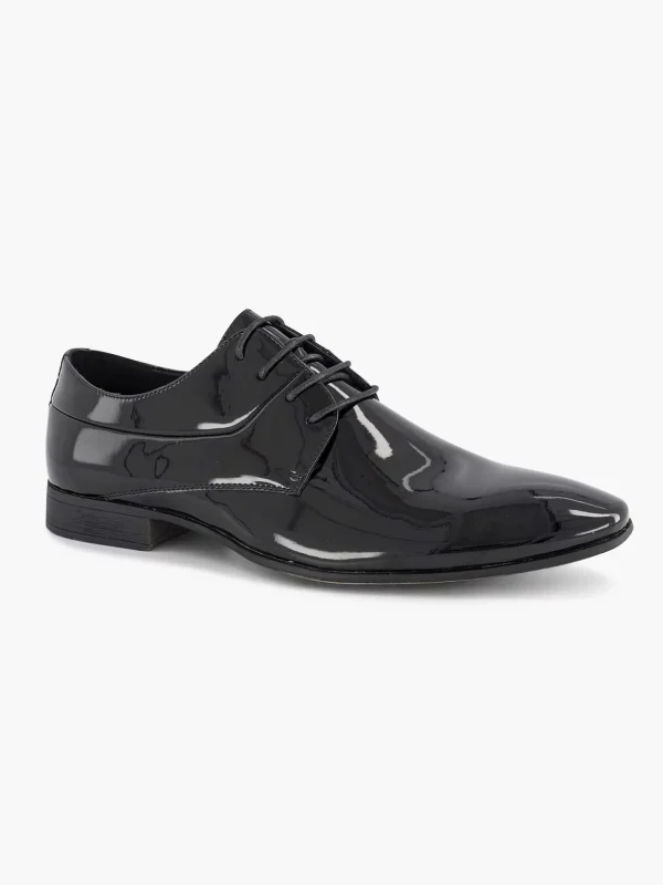 Heren AM SHOE Zwarte Veterschoen Lak